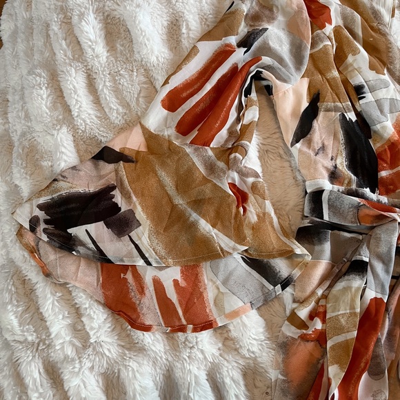 Fashion Nova Stay Beautiful Flowy Romper - Rust/combo - Picture 6 of 7